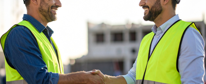 The Power of Collaboration: Why Teamwork is Essential in Large-Scale Coatings Projects - 2 team members shaking hands.