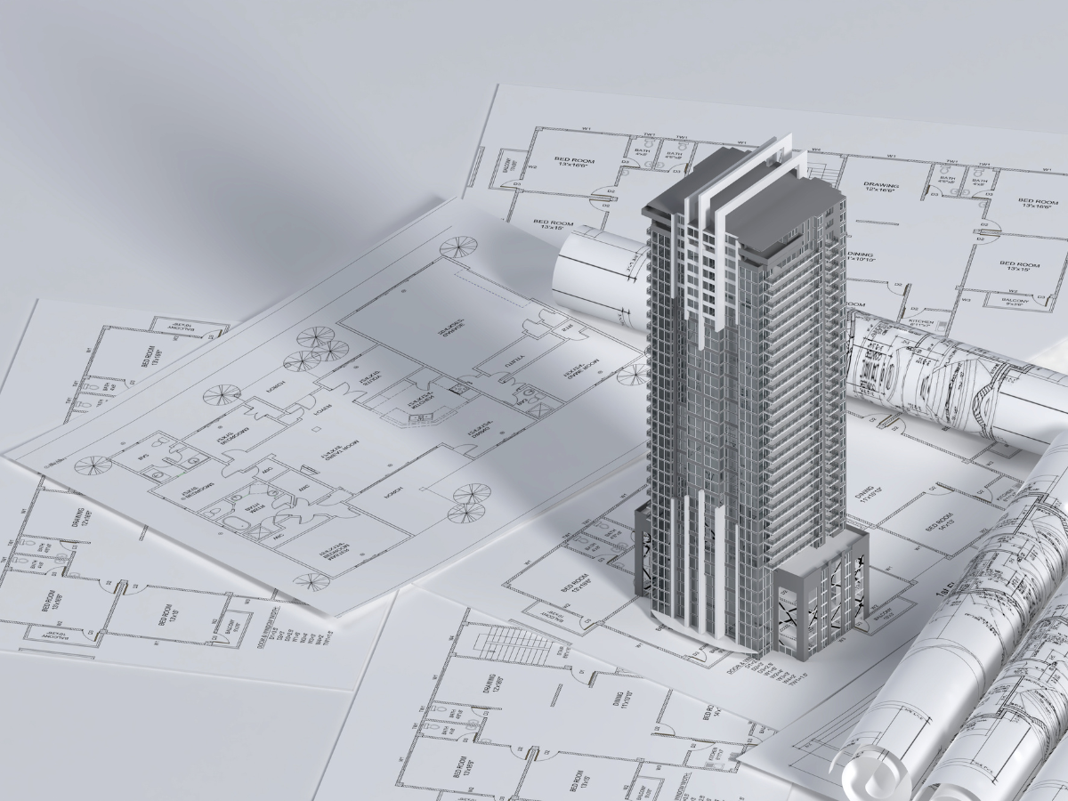 How We Approach Complex RFPs at Socium Coatings - Building plans + building in 3D