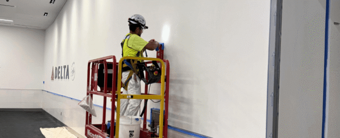 Specialty Coatings for U.S. Aviation Hangars and Terminals - Socium Coatings painter at the Hartsfield-Jackson Atlanta International Airport