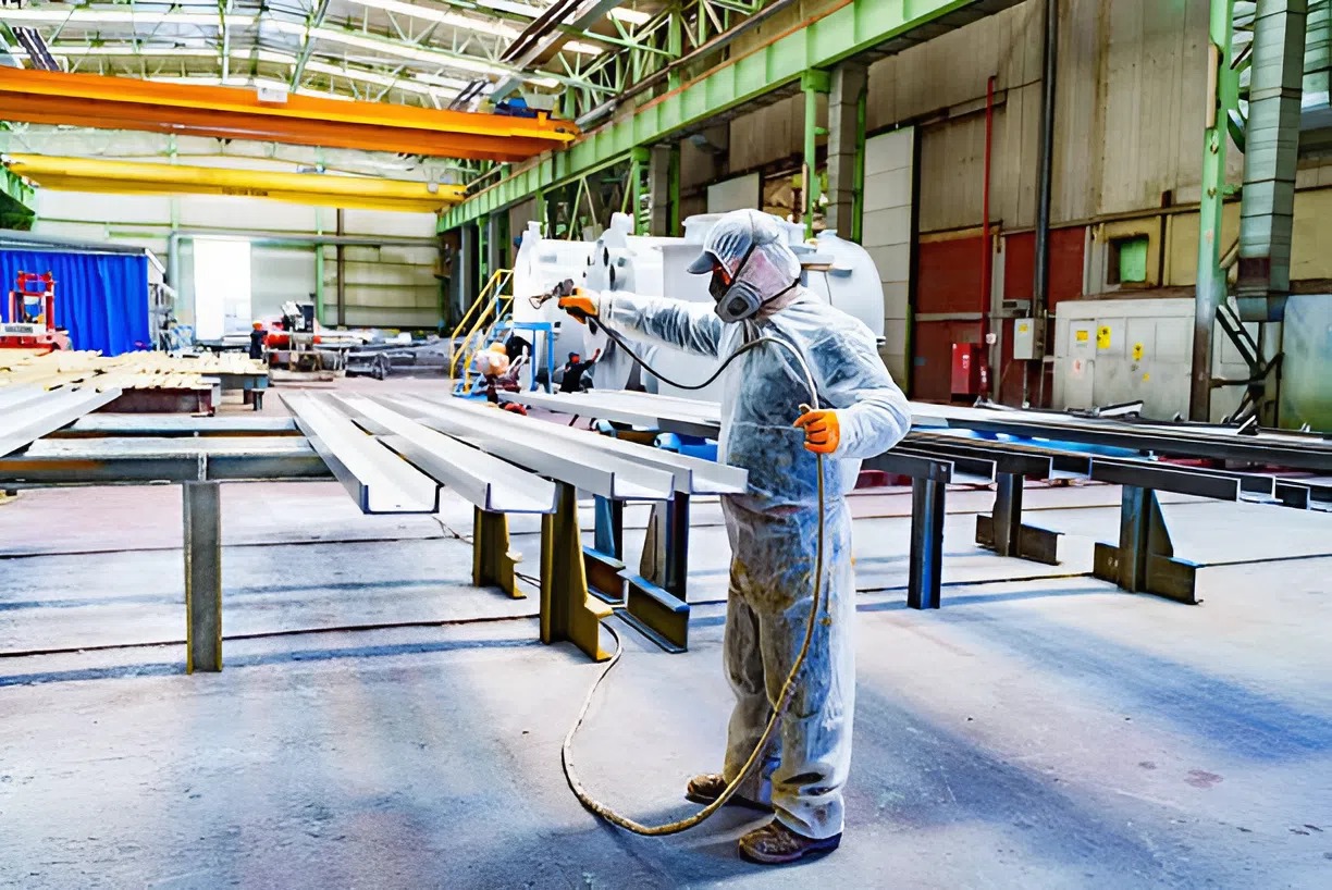 Protective coating as a part of industrial painting services in an industrial facility