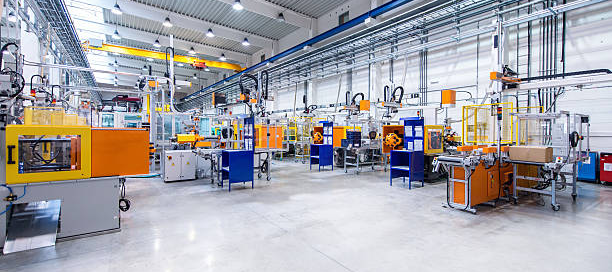 Freshly painted interior of an industrial facility