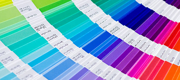Color swatch samples displaying a wide range of commercial paint color options