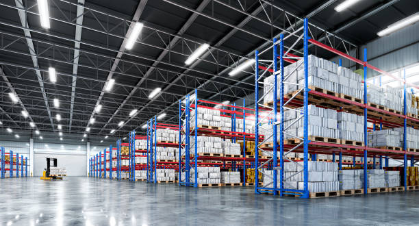 Large industrial warehouse showcasing a clean and well-maintained facility