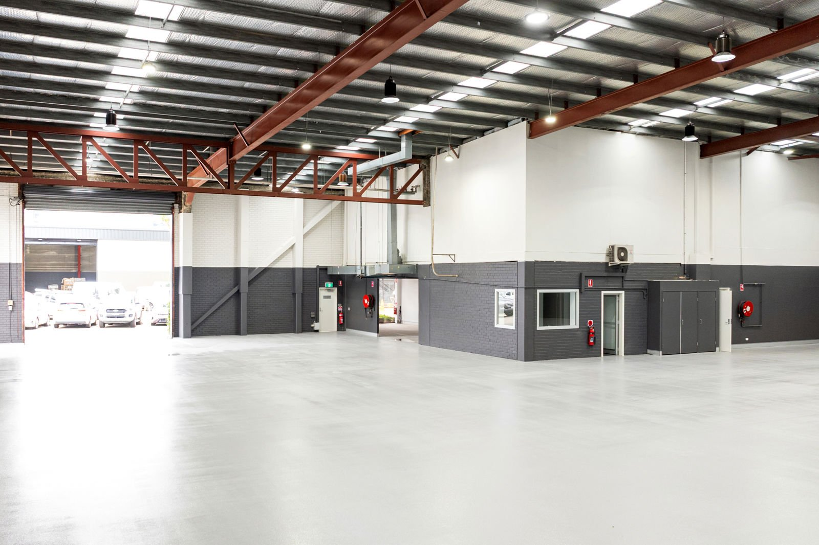 Freshly painted warehouse interiors by a warehouse painting contractor