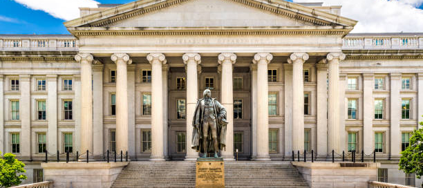 Federal office building with freshly painted exterior