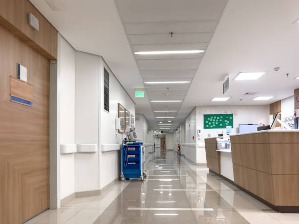 Healthcare office corridor interior painted by professionals
