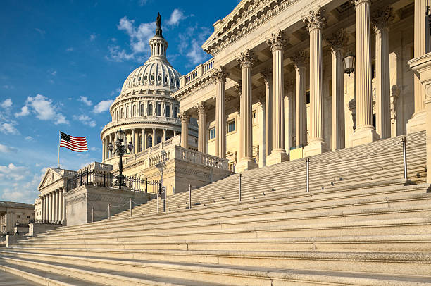 Federal building exterior with antique finish