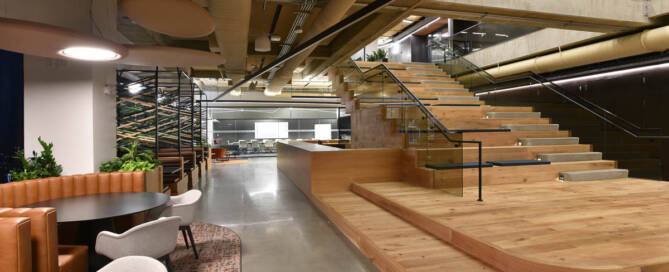 Office interior painted by commercial painters at Socium Coatings
