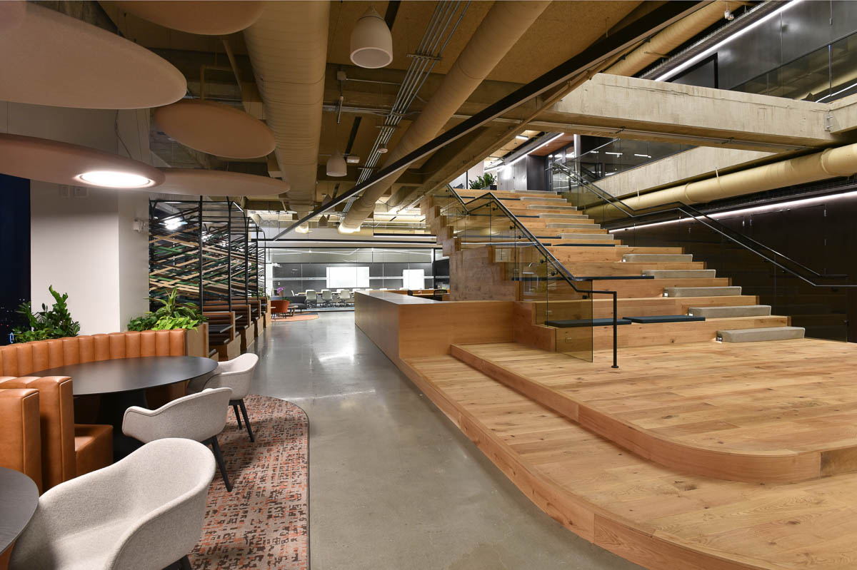 Office interior painted by commercial painters at Socium Coatings