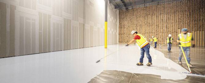 Commercial concrete coatings applied to industrial building flooring in Georgia