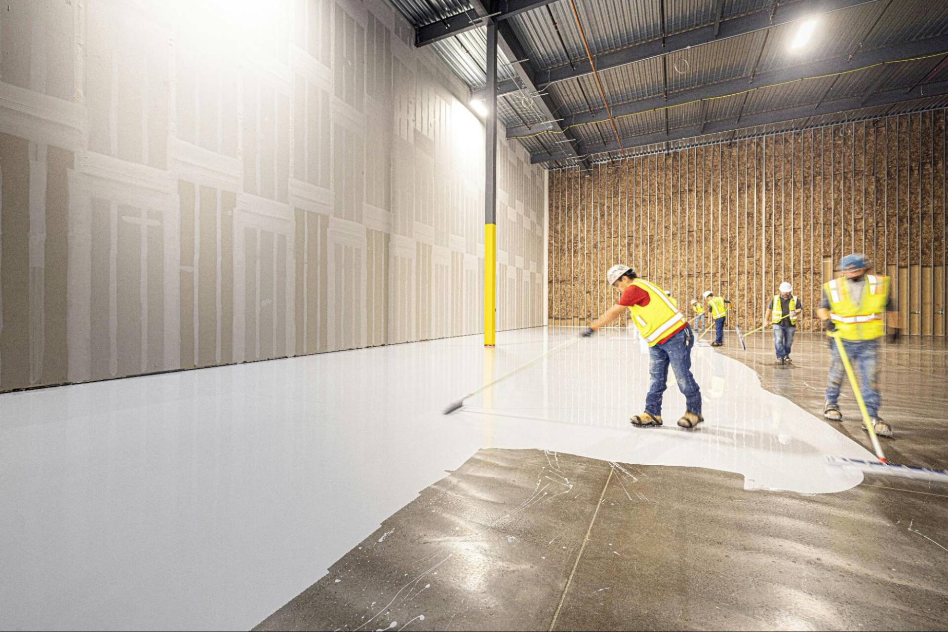 Commercial concrete coatings applied to industrial building flooring in Georgia